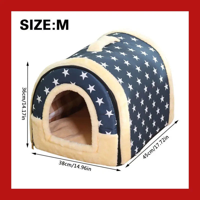 2 in 1 Convertible Pet Bed Warm and Comfortable Igloo-shaped Cave - Cat 15