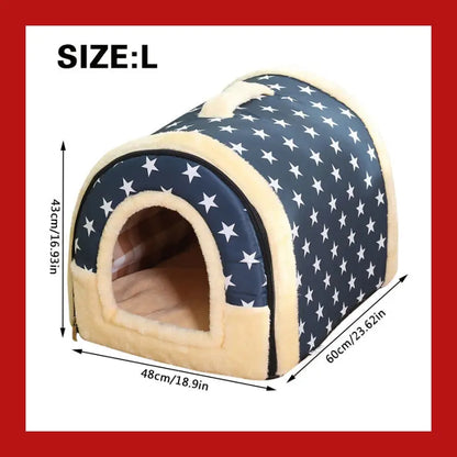 2 in 1 Convertible Pet Bed Warm and Comfortable Igloo-shaped Cave - Cat 14