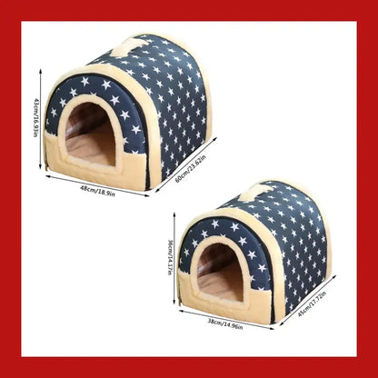 2 in 1 Convertible Pet Bed Warm and Comfortable Igloo-shaped Cave - Cat 3