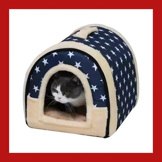 2 in 1 Convertible Pet Bed Warm and Comfortable Igloo-shaped Cave - Cat