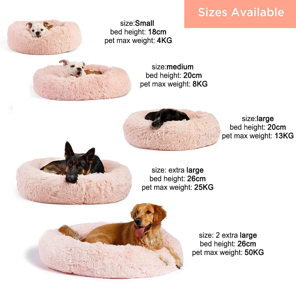 Machine Washable Calming Donut Cat and Dog Pet Bed