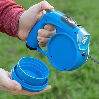 Multifunctional Retractable Leash Pet LED Walking Rope with Snack Box