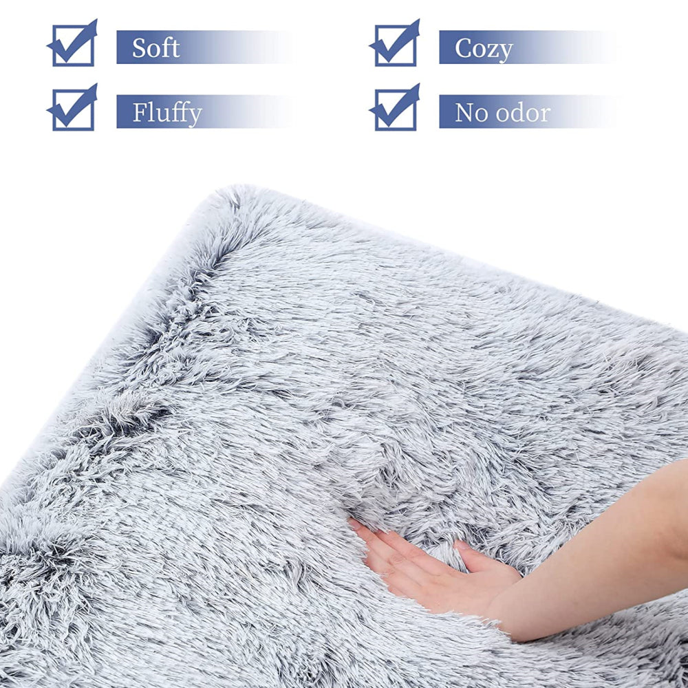 PETSWOL Plush and Cozy Pet Mat for Ultimate Comfort and Warmth-Light Grey