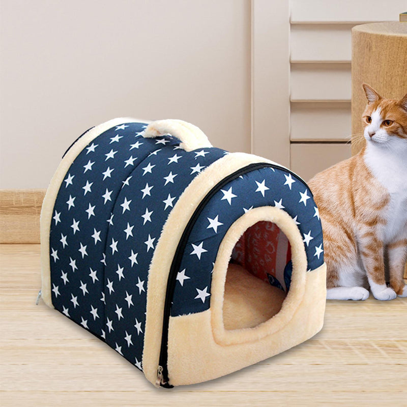 2 in 1 Convertible Pet Bed Warm and Comfortable Igloo-Shaped Pet Cave