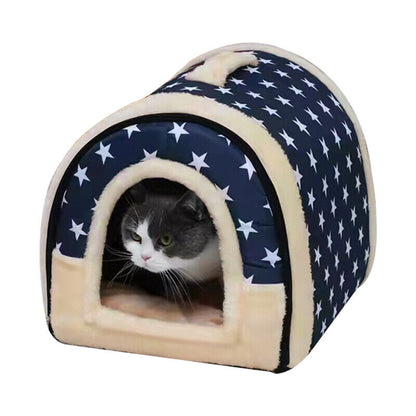 2 in 1 Convertible Pet Bed Warm and Comfortable Igloo-Shaped Pet Cave