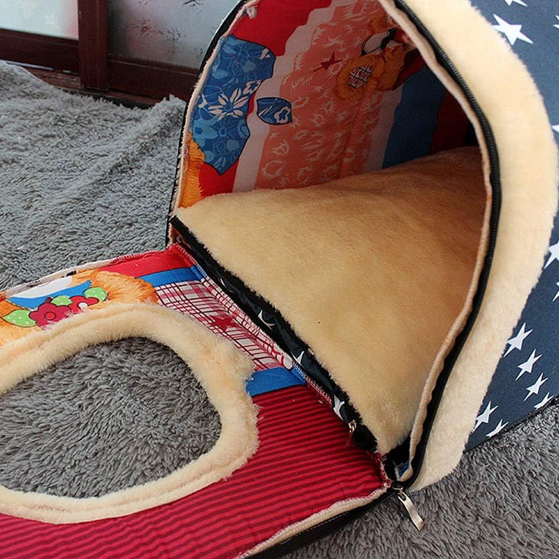 2 in 1 Convertible Pet Bed Warm and Comfortable Igloo-Shaped Pet Cave