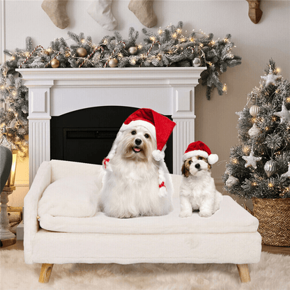 Cozy L Shape Pet Sofa Bed with Cushion and Wooden Legs_4