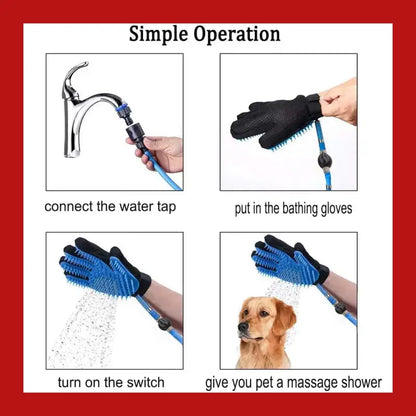 3-in-1 Pet Bathing Tool Sprayer Massage Glove and Hair Remover - Supplies 8