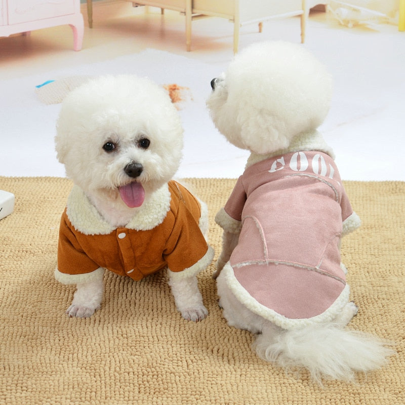 Cute Dog Jacket Winter Warm Puppy Dog Clothes Thickening Fleece Pet Outfits Coat For Small Dogs Chihuahua Bichon Pets Clothing