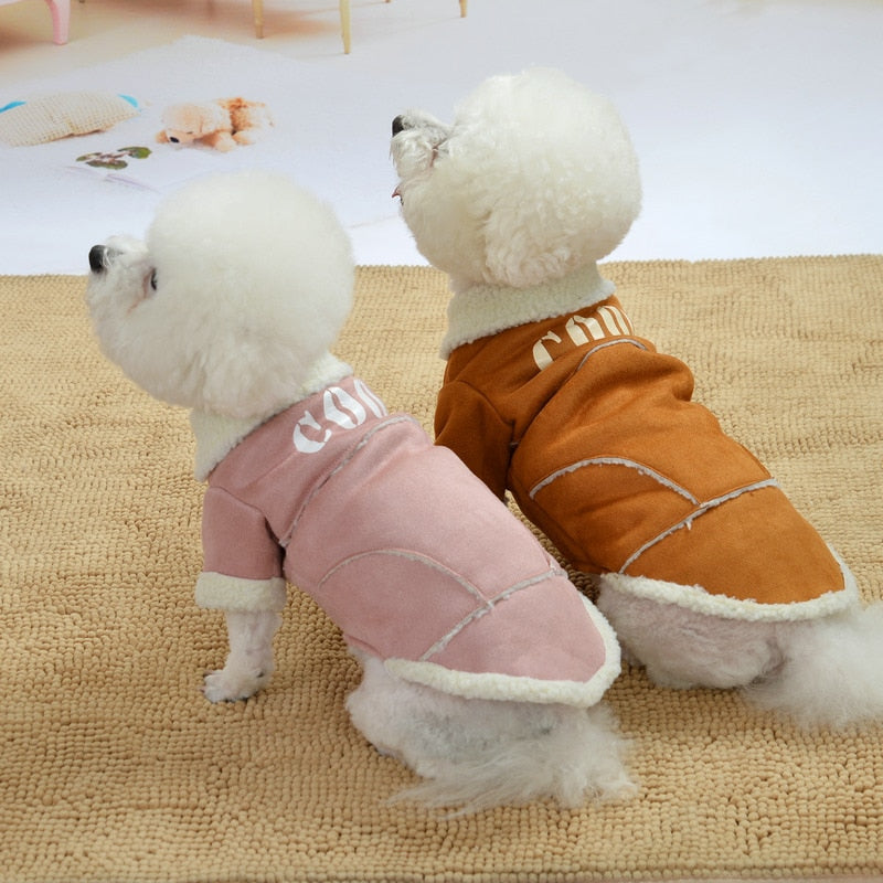 Cute Dog Jacket Winter Warm Puppy Dog Clothes Thickening Fleece Pet Outfits Coat For Small Dogs Chihuahua Bichon Pets Clothing