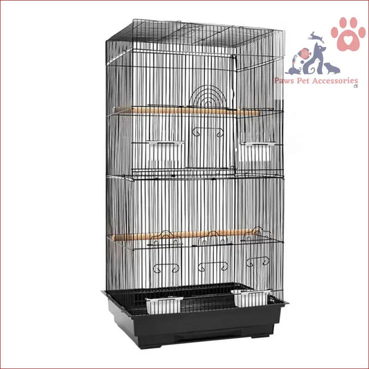 Metal wire bird cage 88cm with perches and black base from i.Pet Large Aviary