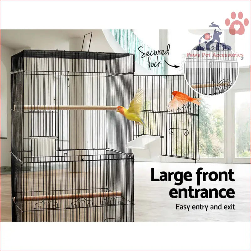 Metal bird cage with perches and door, perfect for i.Pet Bird Cage 88cm large aviary