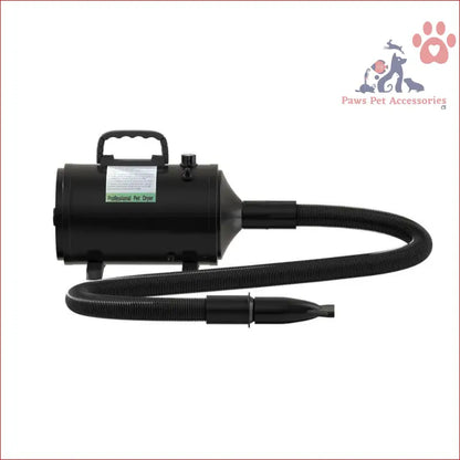 Black handheld pet hair dryer with flexible hose for dog cat grooming speed blower