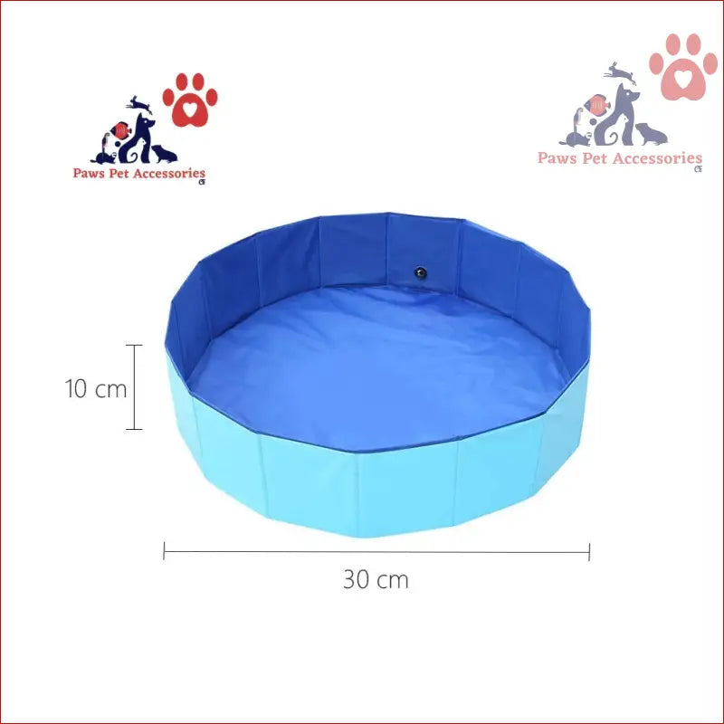 Foldable blue outdoor bathing pool for pets, perfect for summer fun with paws pet accessories