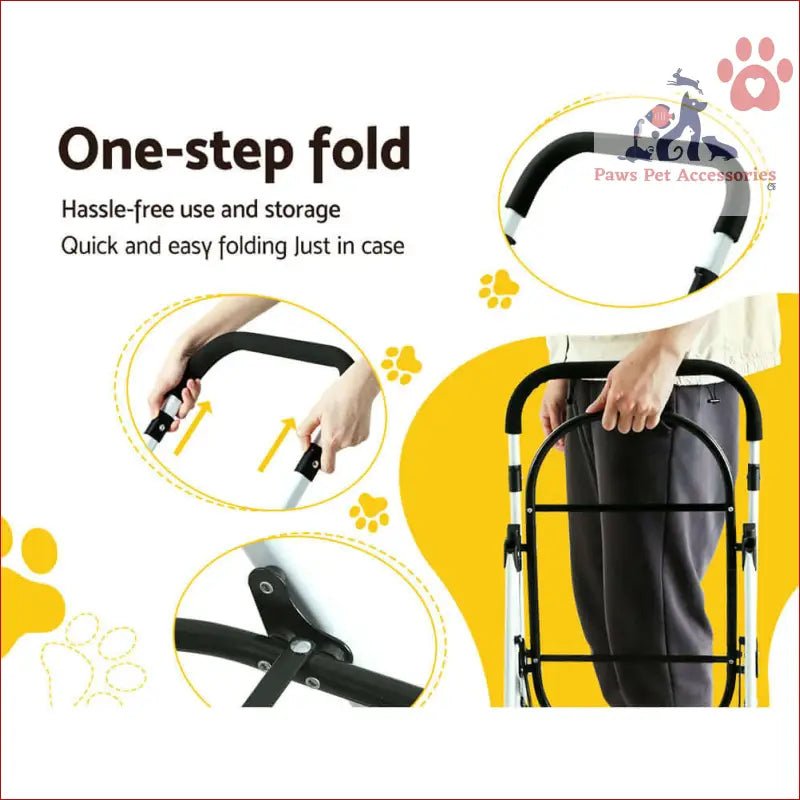 Foldable i.Pet Pet Stroller Dog Pram Large for easy travel with your cat or dog