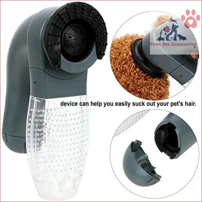 Handheld pet hair vacuum with clear chamber and detachable head for easy vacuuming