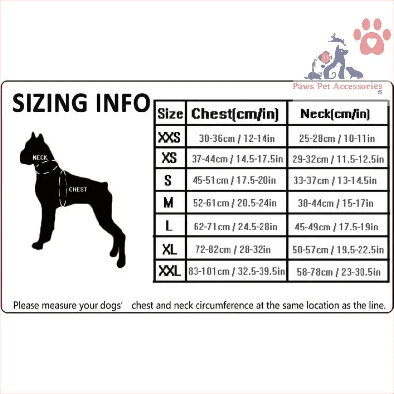 Dog size chart for Cooling Vest Neon Yellow S showing chest and neck measurements