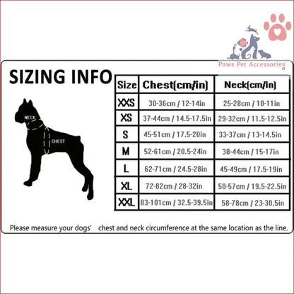 Dog size chart for Cooling Vest Neon Yellow S showing chest and neck measurements