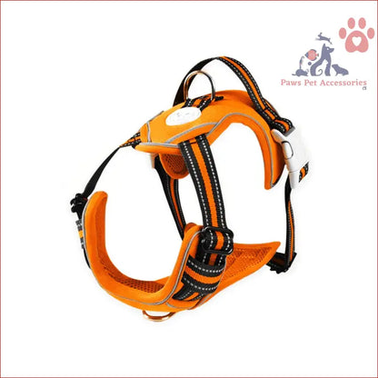 Orange and black adjustable FLOOFI Dog Harness Vest for L Size dogs