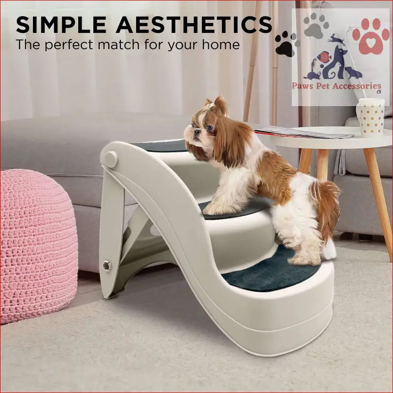 High-heel shaped Furtastic 38cm foldable pet stairs ramp with plush cushioned treads