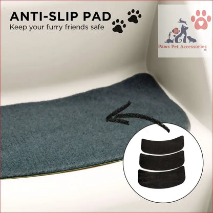 Anti-slip pad with paw prints and arrow design on Furtastic 38cm Foldable Pet Stairs Ramp