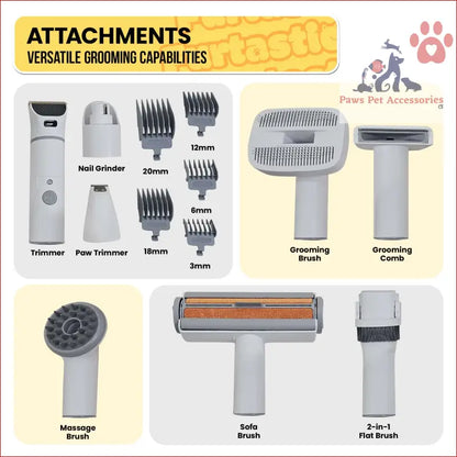 Grooming tool attachments for Furtastic 8-in-1 XL Pet Grooming Kit Vacuum Cleaner