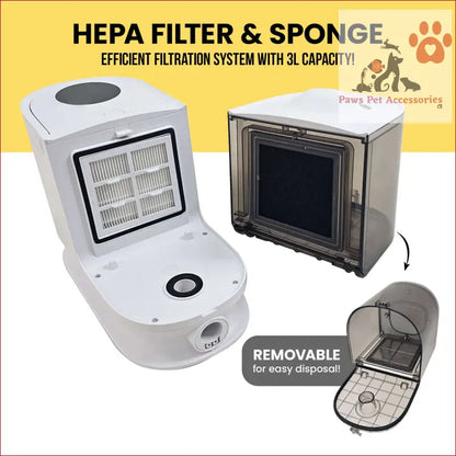 HEPA filter and sponge system in Furtastic 8-in-1 XL Pet Grooming Kit Vacuum Cleaner