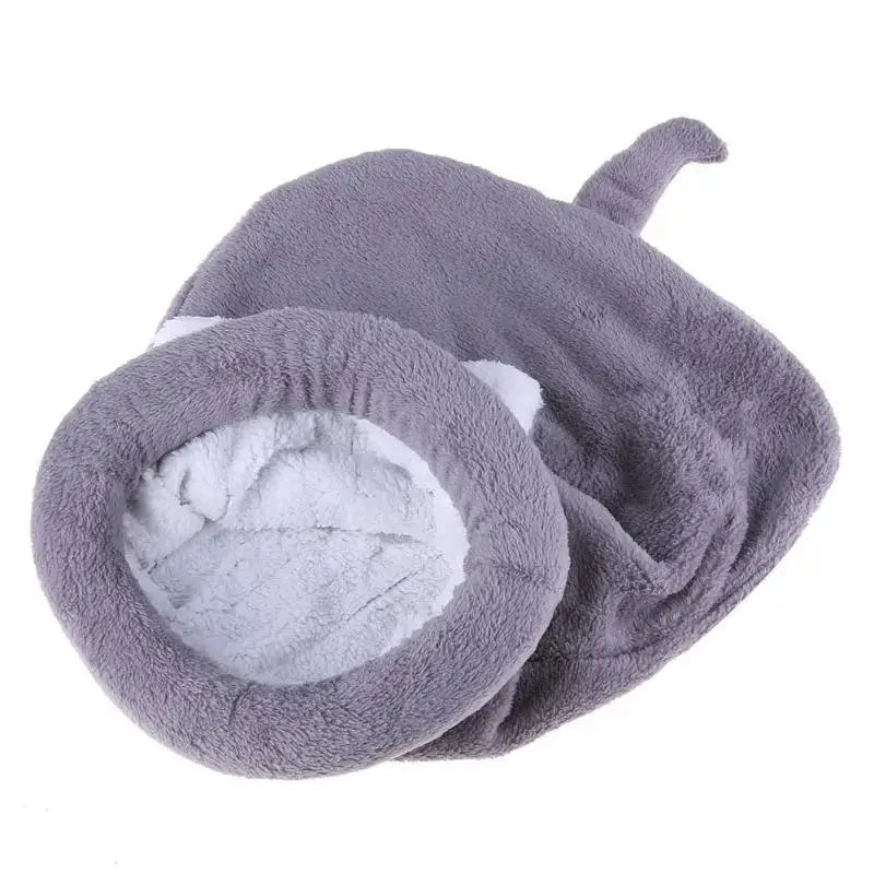 Warm Coral Fleece Cat Sleeping Bag Bed for Puppy Small Dogs Pets Mat Kennel House