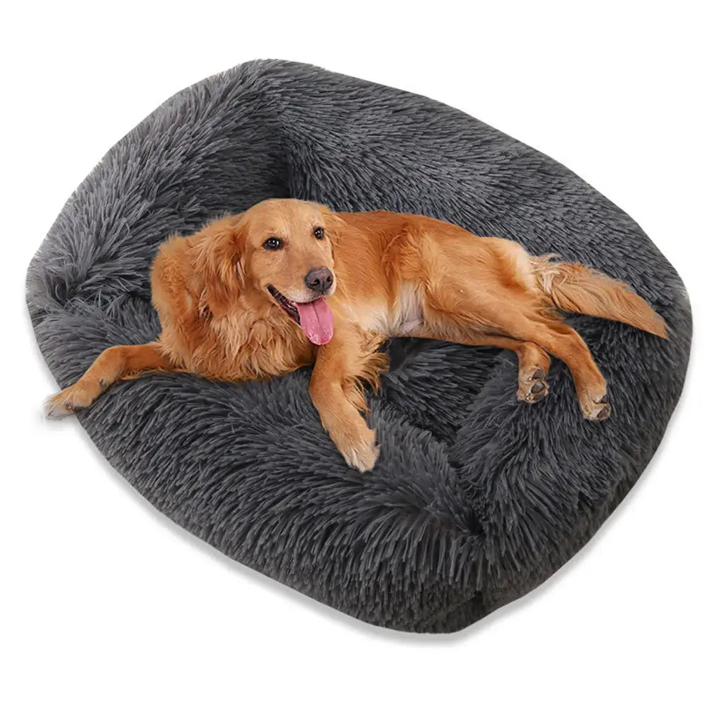 Square Dog Bed Long Plush Solid Color Pet Beds for Little Medium Large Pets Super Soft Winter Warm Sleeping Mats Dogs