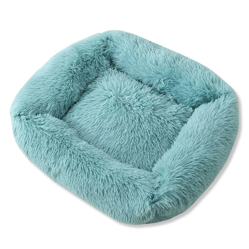 Square Dog Bed Long Plush Solid Color Pet Beds For Little Medium Large Pets Super Soft Winter Warm Sleeping Mats For Dogs Cats