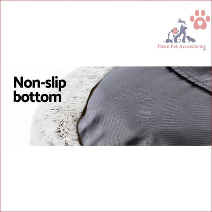 Grey fabric surface with non-slip bottom on i.Pet Large Calming Soft Plush Pet Bed Dog