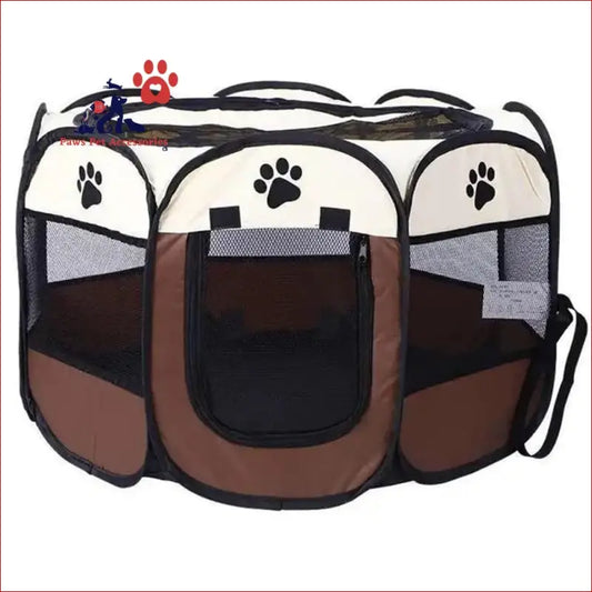 Multi-functional Portable Pet Tent for Indoor and Outdoor - Brown / Small - Foldable 1