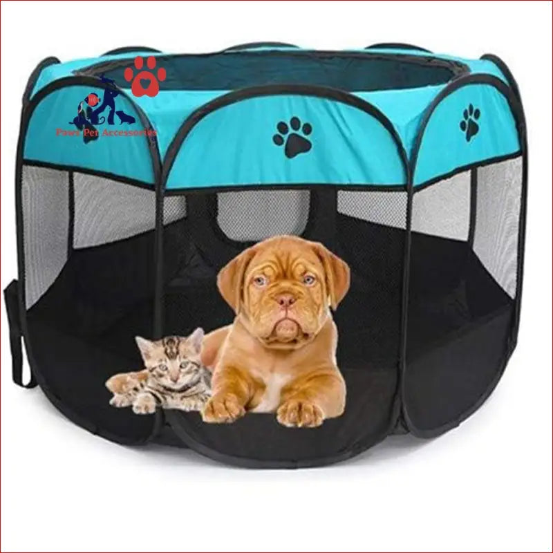 Multi-functional Portable Pet Tent for Indoor and Outdoor - Blue / Small - Foldable 6