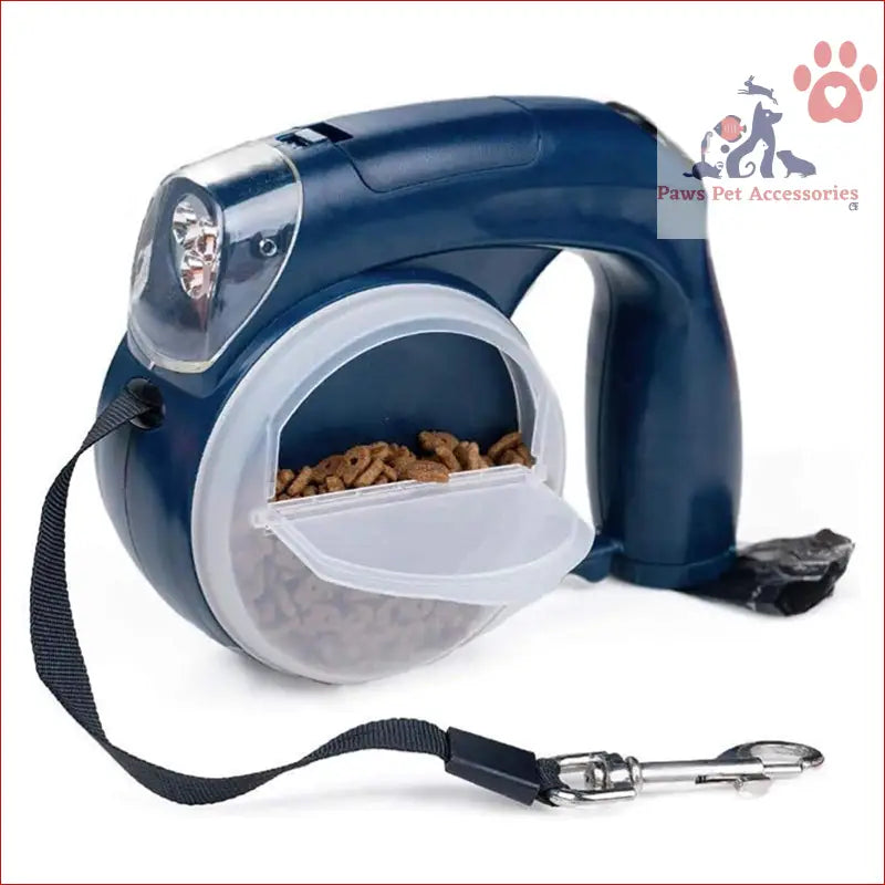 Multifunctional retractable leash with treat box and LED walking rope for pets