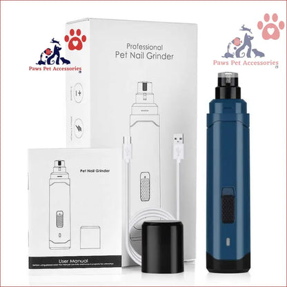 Professional USB charging pet nail grinder with packaging, ideal for dogs and cats