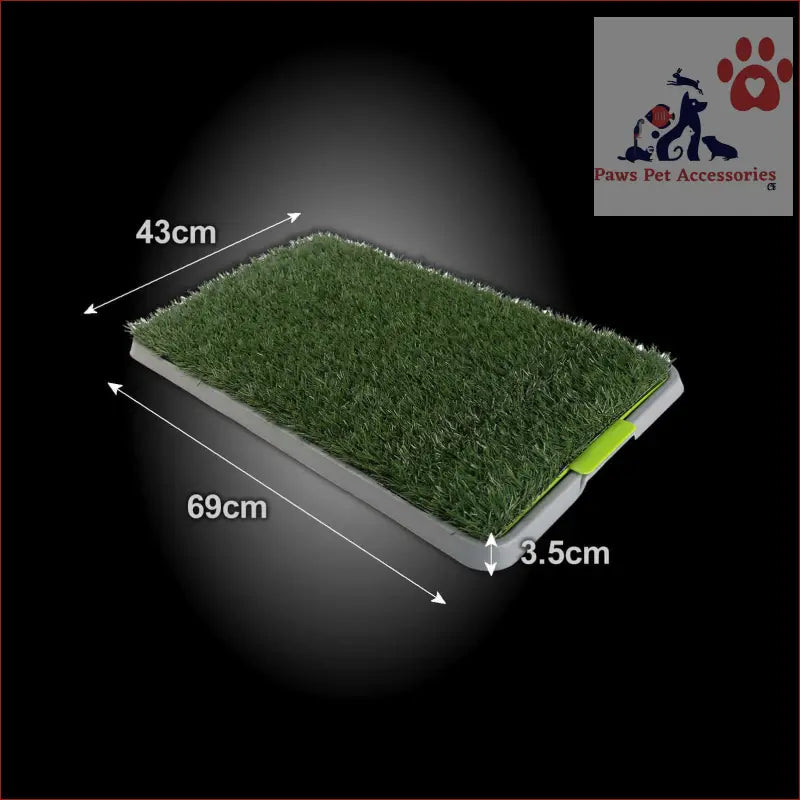 Rectangular Artificial Grass Mat for Pet Dog Potty Tray Training, 43cm x 69cm x 3.5cm