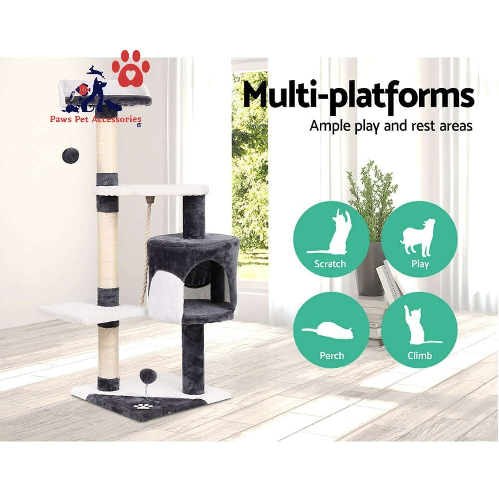 i.Pet Cat Tree 112cm Tower Scratching Post Scratcher Wood Condo House Furniture