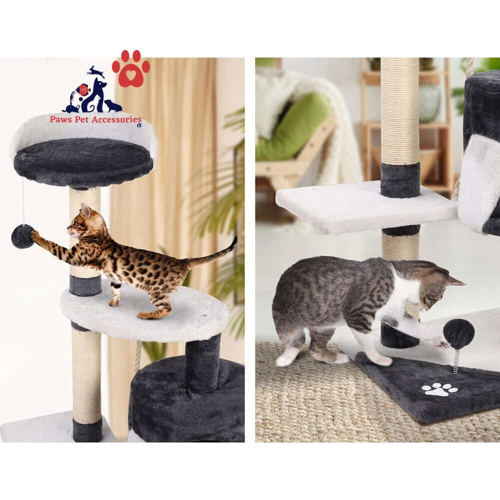 i.Pet Cat Tree 112cm Tower Scratching Post Scratcher Wood Condo House Furniture