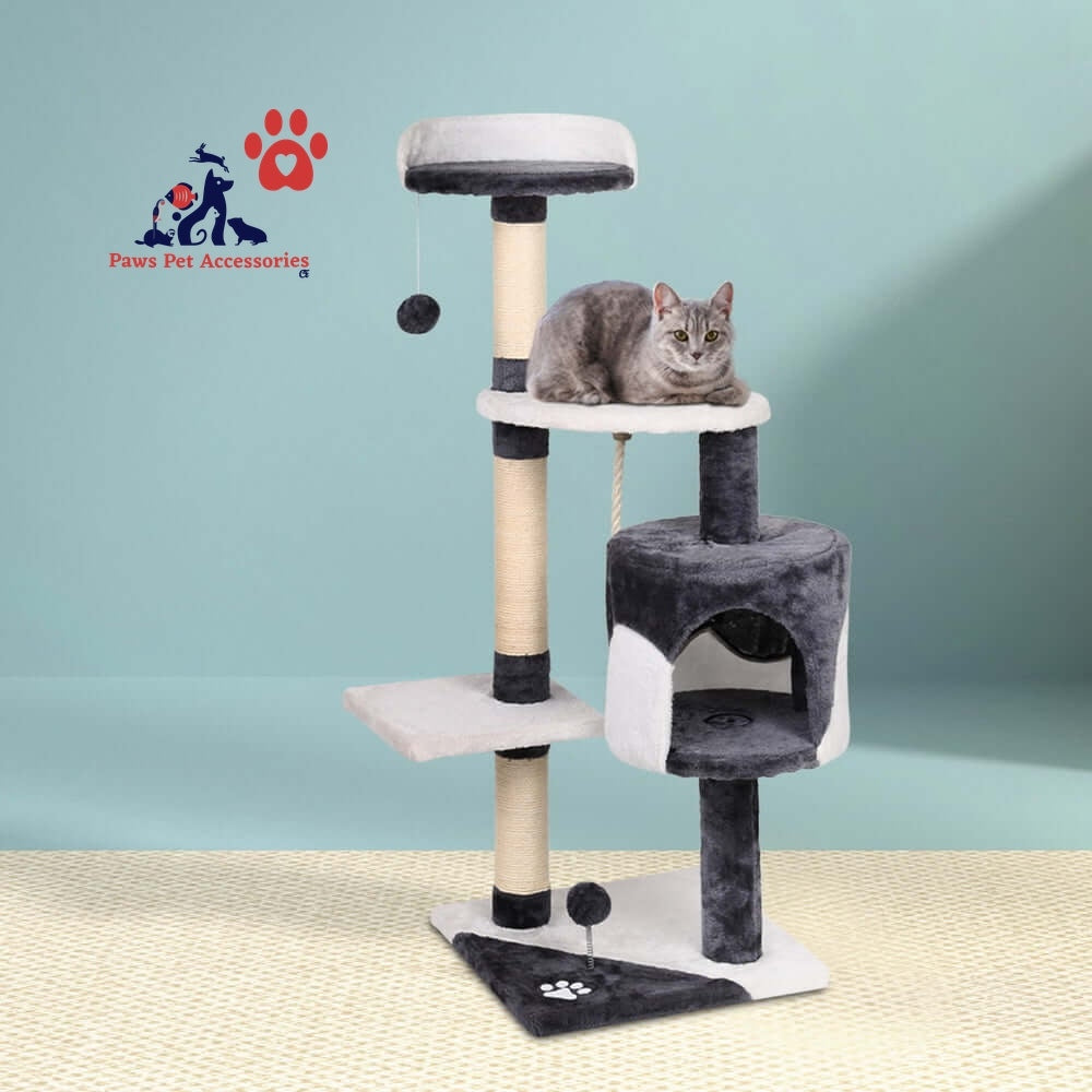 i.Pet Cat Tree 112cm Tower Scratching Post Scratcher Wood Condo House Furniture