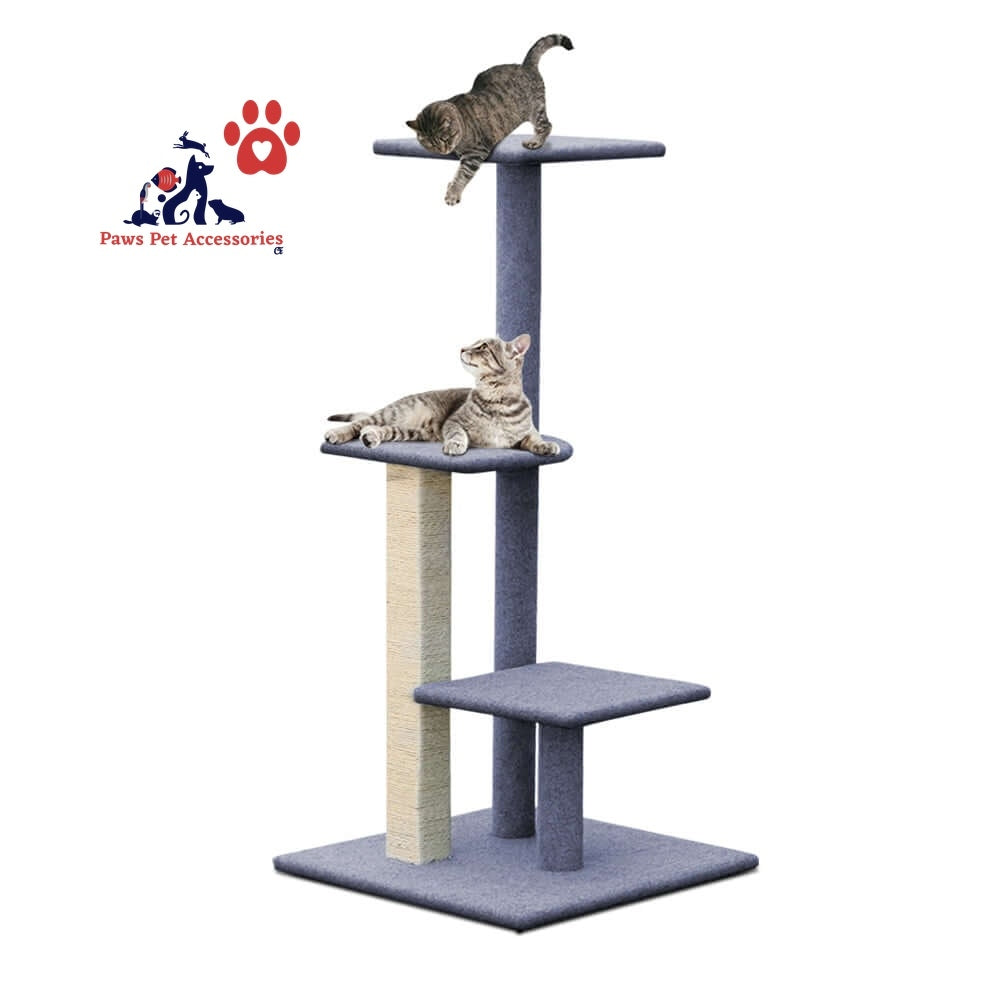 i.Pet Cat Tree 124cm Scratching Post Tower Scratcher Trees Wood Condo Board