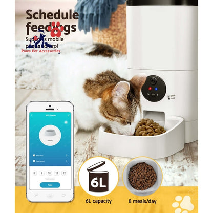 i.Pet Automatic Pet Feeder 6L Wifi Camera Dog Cat Smart Food Dispenser Timer