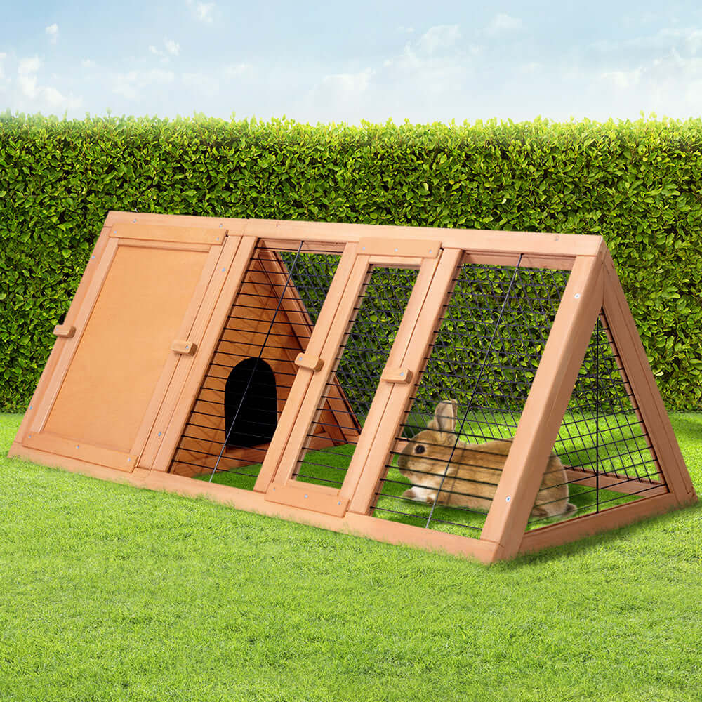 i.Pet Rabbit Hutch 119cm x 51cm x 44cm Chicken Coop Large Run Wooden Cage Outdoor