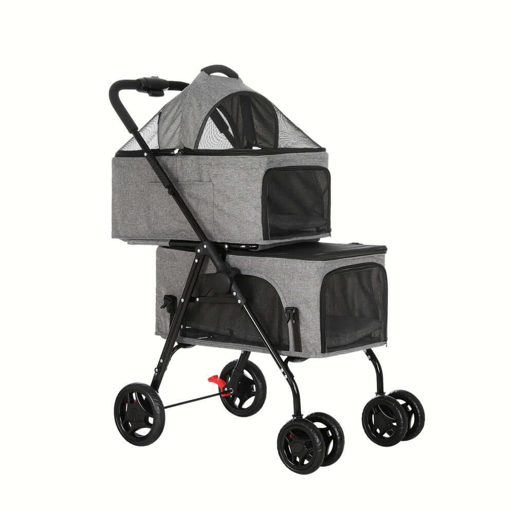 i.Pet Pet Stroller 2-tier Dog Pram Large Cat Carrier Travel Pushchair Foldable