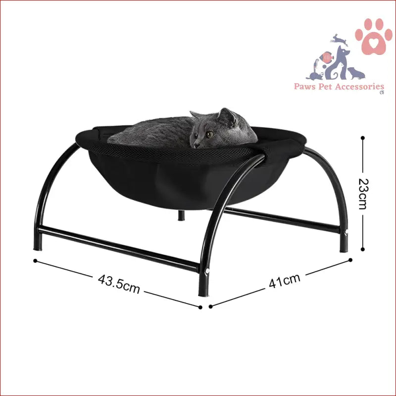 Cozy PETSWOL Elevated Cat Bed Hammock with stylish curved metal frame and hammock design