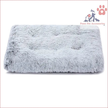 Fluffy gray PETSWOL Plush cozy pet mat with shaggy fur for ultimate warmth-light grey