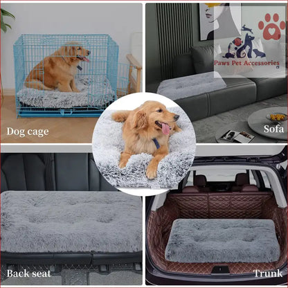 Cozy PETSWOL plush gray pet mat for warmth-light grey, perfect for crates and car seats