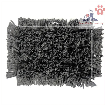 Black shaggy rectangular doormat with fringe edges from PETSWOL Dog Snuffle Mat