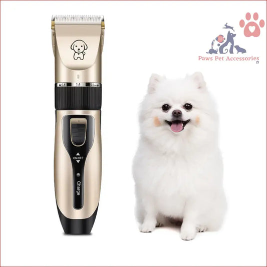 Electric pet grooming clipper in gold with black trim, perfect for pet clippers professional