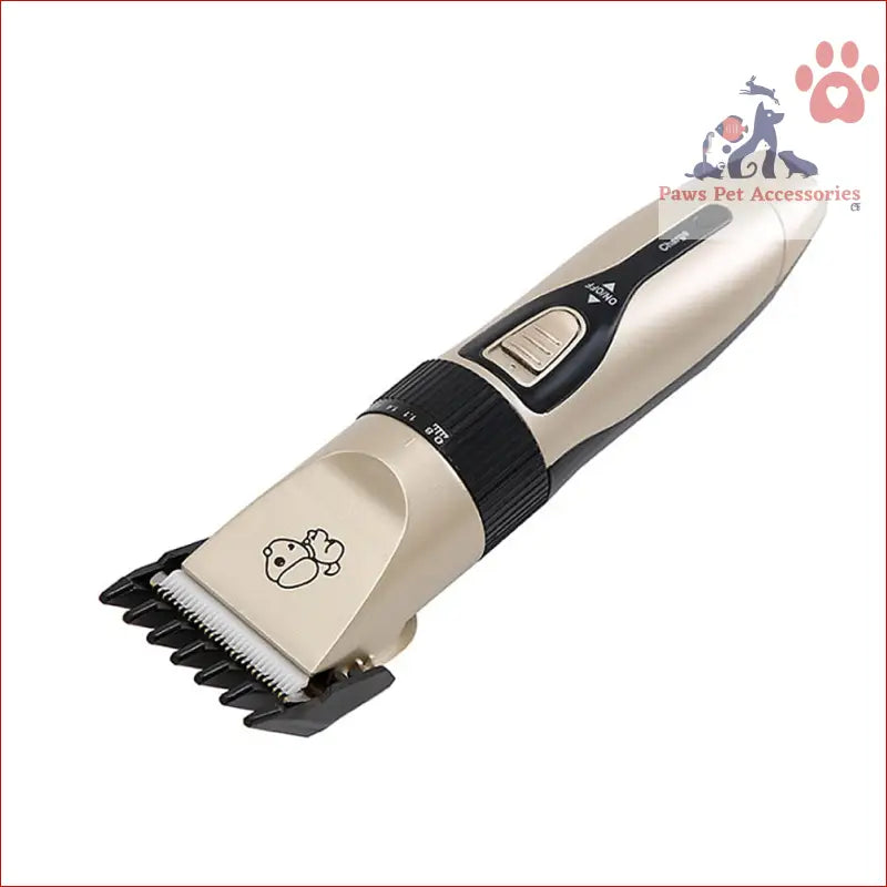 Electric pet grooming clipper in metallic champagne, perfect for pet clippers professional use