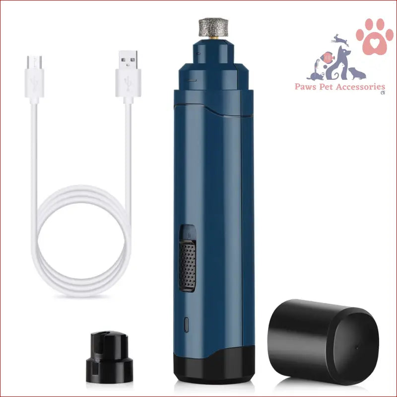 Navy blue electric vacuum pump with USB for Pet Nail Grinder 2 Speed Rechargeable Claw